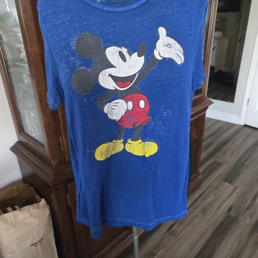 Disney Blue Mickey Mouse Short Sleeve Tee